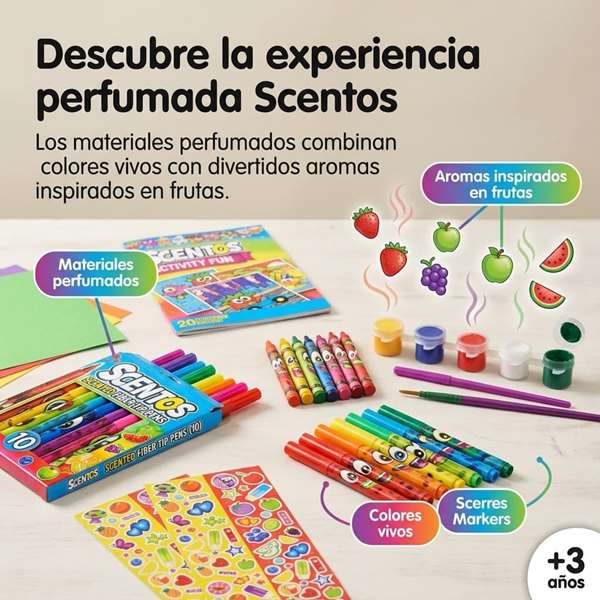 Scentos Mega Set Actividades con rotuladores, ceras y pinturas perfumadas