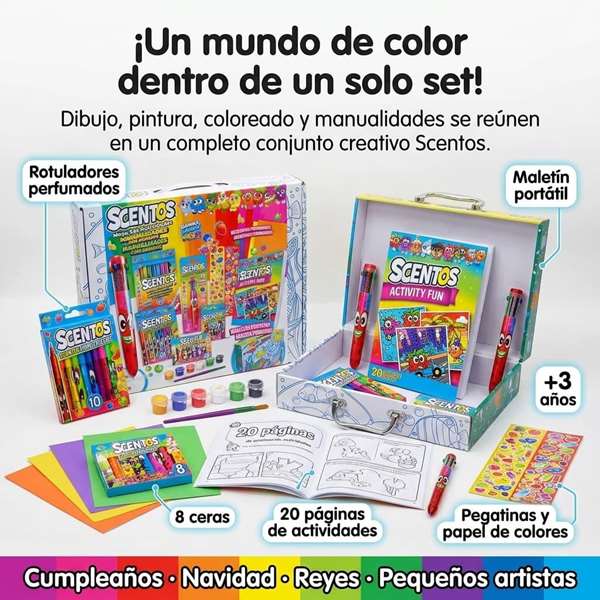 Scentos Mega Set Actividades con rotuladores, ceras y pinturas perfumadas