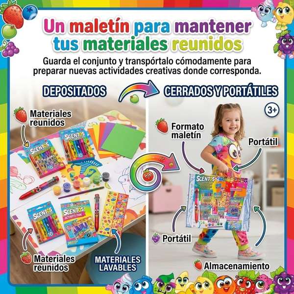Scentos Mega Set Actividades con rotuladores, ceras y pinturas perfumadas