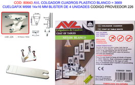 Cuadrofix Colgador Blanco M998 14x16mm