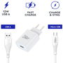 myway pack cargador de pared USB 2.4A + cable micro USB 1m blanco