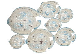 DKD Home Decor Decoración de Pared Metal Plateado Azul