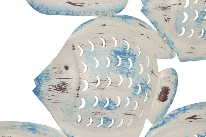 DKD Home Decor Decoración de Pared Metal Plateado Azul