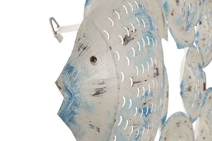 DKD Home Decor Decoración de Pared Metal Plateado Azul