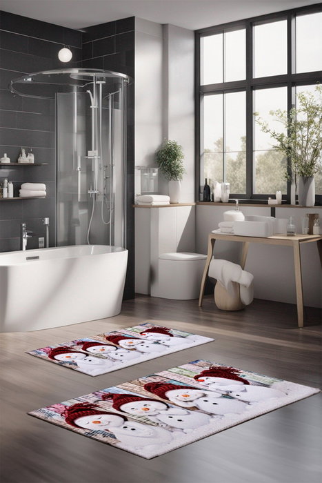 Mijölnir CT-5379 Juego de Alfombrillas de Baño de 2 Piezas, 100% Poliéster Suave, Antideslizante, Antibacteriano, Tamaños 40x60 cm y 60x100 cm