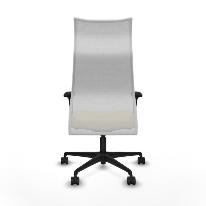 Sillón Albacete con mecanismo Sincro tapizada con Similpiel color Crema y malla color Blanco. Equipado con Base nailon negra, Brazos 1D y Ruedas 65mm nailon Sillón Albacete con mecanismo Sincro tapizada con Similpiel color Crema y malla color Blanco. Equipado con Base nailon negra, Brazos 1D y Ruedas 65mm nailon
