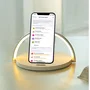 Celly WLLIGHTCIRCLEWH Lámpara LED con Cargador Inalámbrico 15W, Soporte Ajustable para Smartphone, 3 Niveles de Luz, Blanco