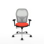 PIQUERAS Y CRESPO Silla de oficina Jorquera con mecanismo Sincro/Traslack Naranja oscuro y Blanco