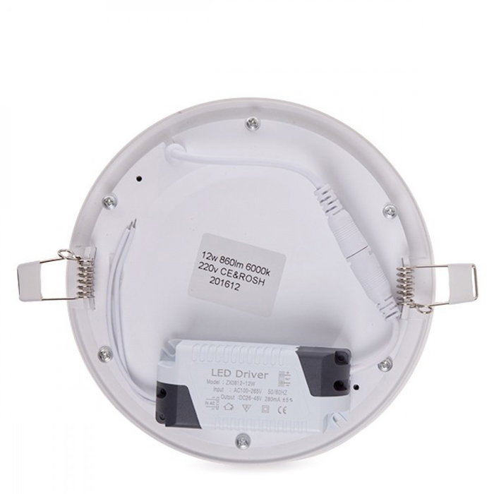 Placa LED Circular 12W 6000K Blanco Frío 1200Lm Placa LED Circular 12W 6000K Blanco Frío 1200Lm