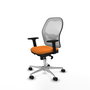 PIQUERAS Y CRESPO Silla de oficina Jorquera con mecanismo Sincro, Naranja y Blanco