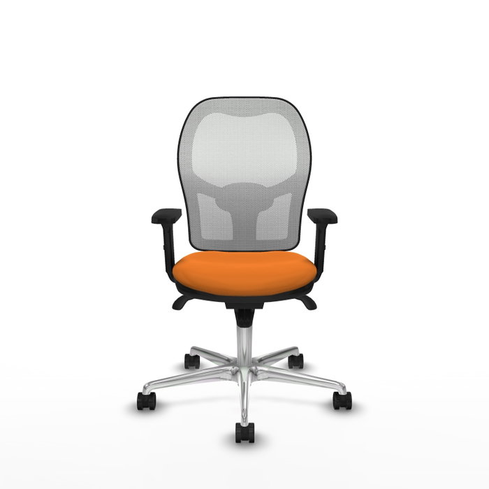 PIQUERAS Y CRESPO Silla de oficina Jorquera con mecanismo Sincro, Naranja y Blanco