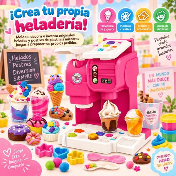 Jugatoys - pequeñ@sartistas Juego de plastilina Heladeria con accesorios