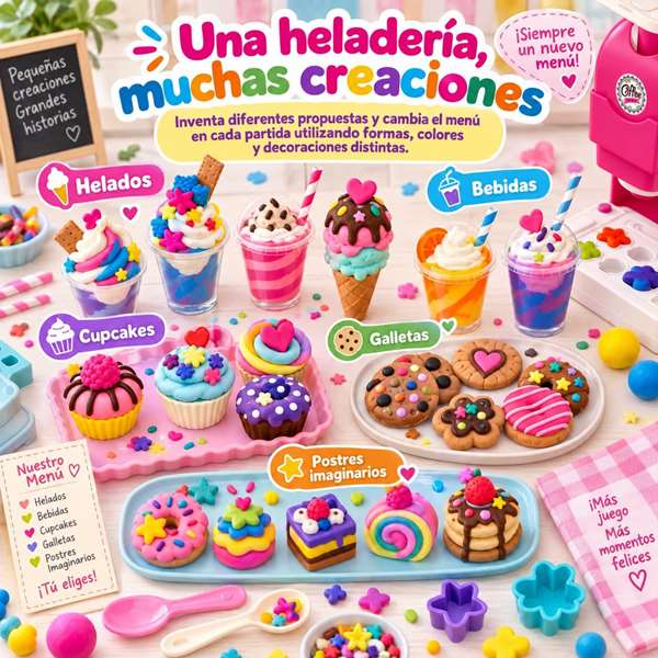Jugatoys - pequeñ@sartistas Juego de plastilina Heladeria con accesorios