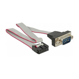 DeLOCK 89900 Cable serial RS-232 DB9 macho a hembra, 0,25 m, Gris