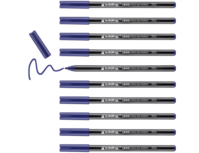 Edding Rotulador 1300 Azul Punta Redonda 2 mm (Set de 10)