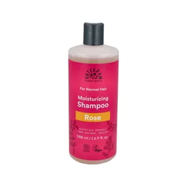 URTEKRAM Champú Rosas para Cabello Normal 500 ml - Ecológico, Vegano, COSMOS ORGANIC, con Extracto de Rosa Damascena y Aloe Vera