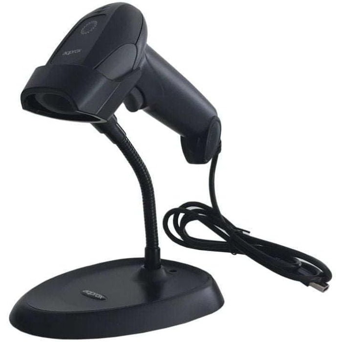 Approx appLS11AS Lector de código de barras 1D USB Negro con soporte