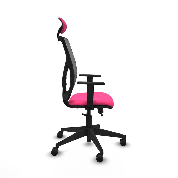 PIQUERAS Y CRESPO Silla de oficina Motilla Rosa/Gris con mecanismo Sincro/Traslack