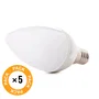 Pack 5 Bombillas LED E14 C37 5W 500Lm 2700K Blanco Cálido