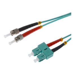 Helos Cable de fibra óptica OM3 Duplex SC/ST 10m Turquesa