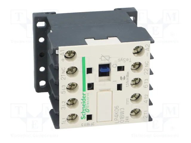 SCHNEIDER ELECTRIC LP4K0601BW3 Contactor TeSys K 3-polar 24VDC 6A