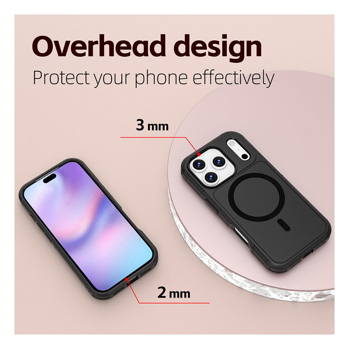 4smarts Defend Case Bumper Protectora para Apple iPhone 17 Pro - Negro, Resistente a Golpes, Protección 1.2 m, PC/TPU