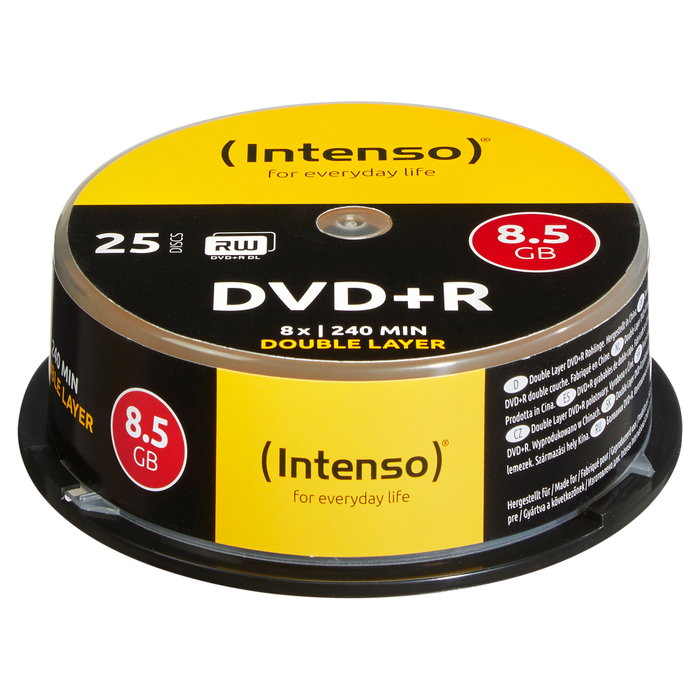 Intenso DVD+R Double Layer 8,5GB 8x - 25 Unidades Intenso DVD+R Double Layer 8,5GB 8x - 25 Unidades