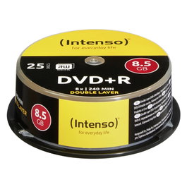 Intenso DVD+R DL 8,5GB 8x Caja Cakebox 25 Unidades