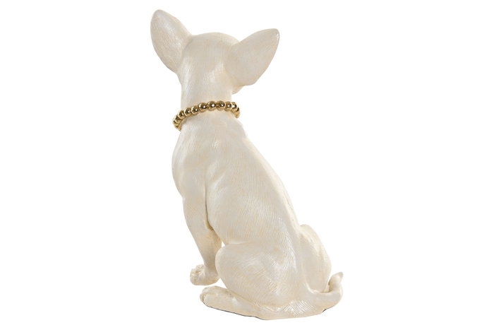 DKD Home Decor Figura de Perro en Resina con Acabado Dorado
