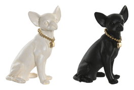 DKD Home Decor Figura de Perro en Resina con Acabado Dorado