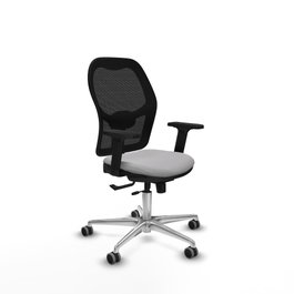 PIQUERAS Y CRESPO Silla de oficina Jorquera con mecanismo Sincro/Traslack, Gris claro y Negro