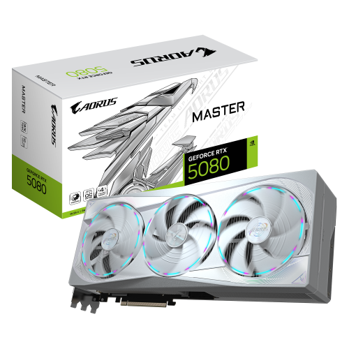 Gigabyte AORUS GeForce RTX 5080 MASTER ICE 16GB GDDR7 Blanco
