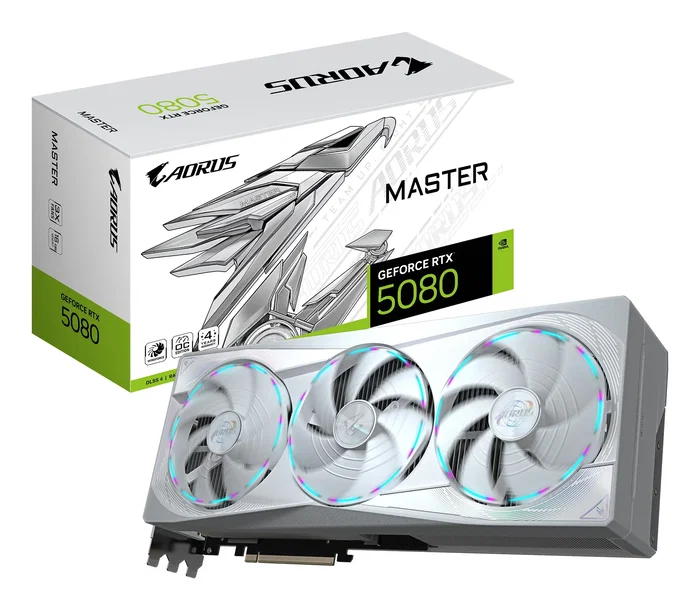 Gigabyte AORUS GeForce RTX 5080 MASTER ICE 16GB GDDR7 Blanco