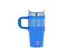 Antartik Taza térmica Pulse con asa y pajita, Azul marino, 570 ml