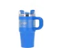 Antartik Taza térmica Pulse con asa y pajita, Azul marino, 570 ml