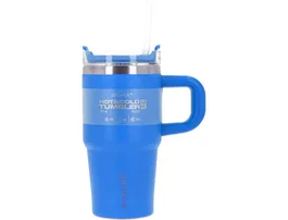 Antartik Taza térmica Pulse con asa y pajita, Azul marino, 570 ml