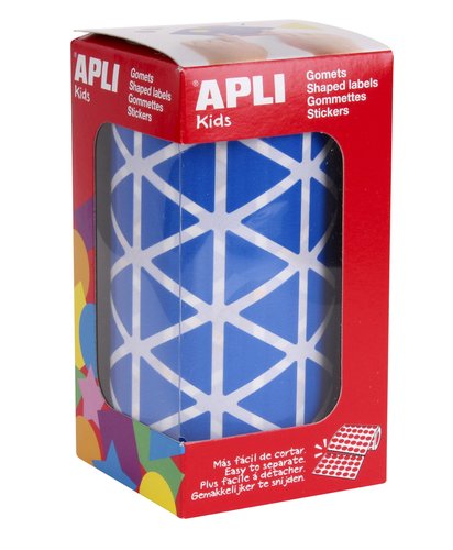 Apli Gomets autoadhesivos triangulares 20 mm azul rollo de 2832 unidades