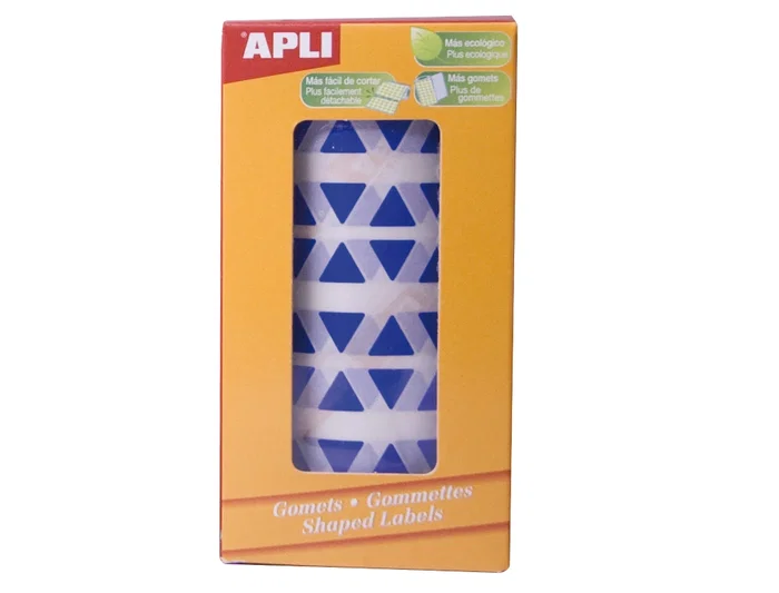 Apli Gomets Autoadhesivos Triangulares 21x21x21 mm Azul Rollo 2832 Unidades
