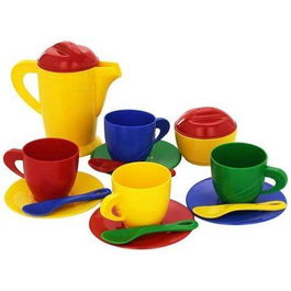 Molto Set de Café Rojo 14 Piezas, Juego de Cocina para Niños de 3 a 99 Años, Material Plástico, Idioma Español e Inglés