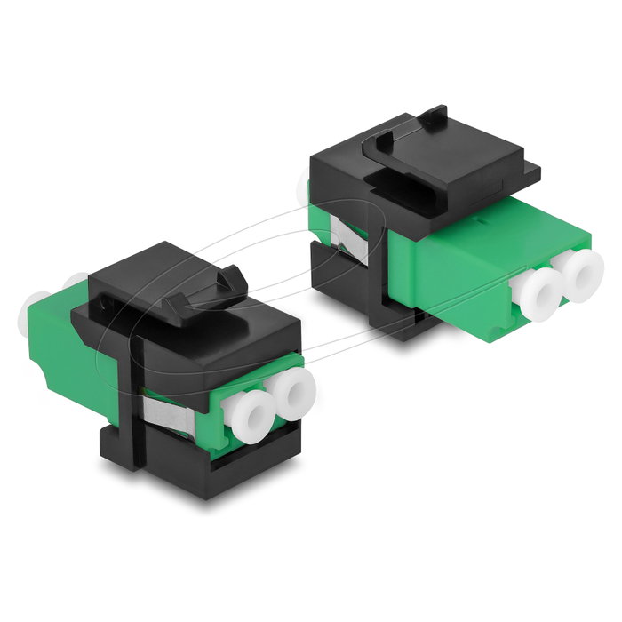 DeLOCK 87074 Módulo Keystone LC Duplex hembra a LC Duplex hembra, Verde/Negro