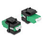 DeLOCK 87074 Módulo Keystone LC Duplex hembra a LC Duplex hembra, Verde/Negro