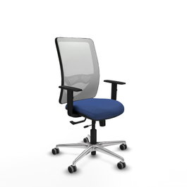 PIQUERAS Y CRESPO Silla de oficina Zulema con mecanismo Sincro/Traslack Azul marino y Blanco