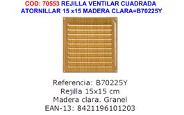 Brinox Rejilla Ventilada de Madera Clara 15 x 15 cm