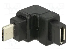 DeLOCK Adaptador USB 2.0 Micro-B Macho a Hembra Angulado Negro