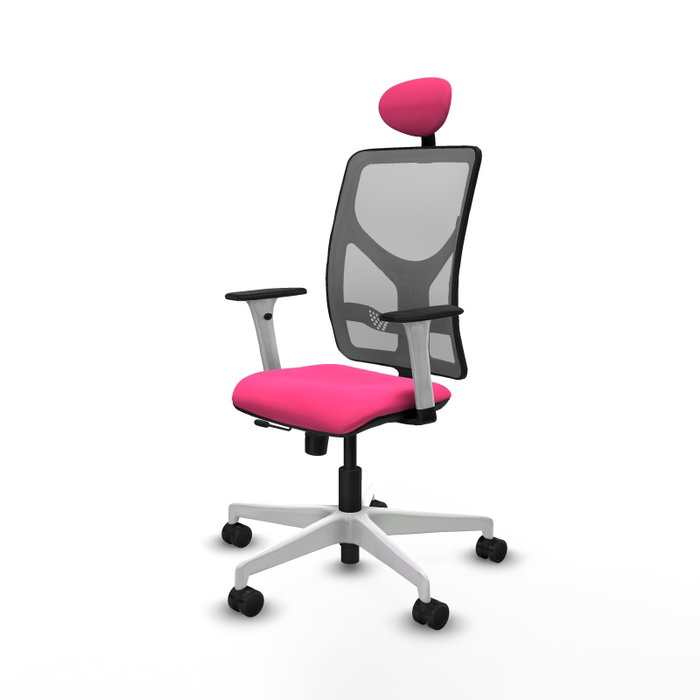 PIQUERAS Y CRESPO Silla de oficina Motilla Rosa y Gris