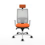 PIQUERAS Y CRESPO Silla de oficina Horna con mecanismo Sincro, Naranja y Blanco