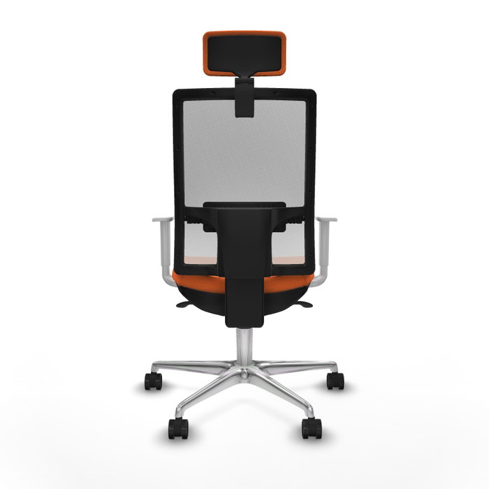 PIQUERAS Y CRESPO Silla de oficina Horna con mecanismo Sincro, Naranja y Blanco