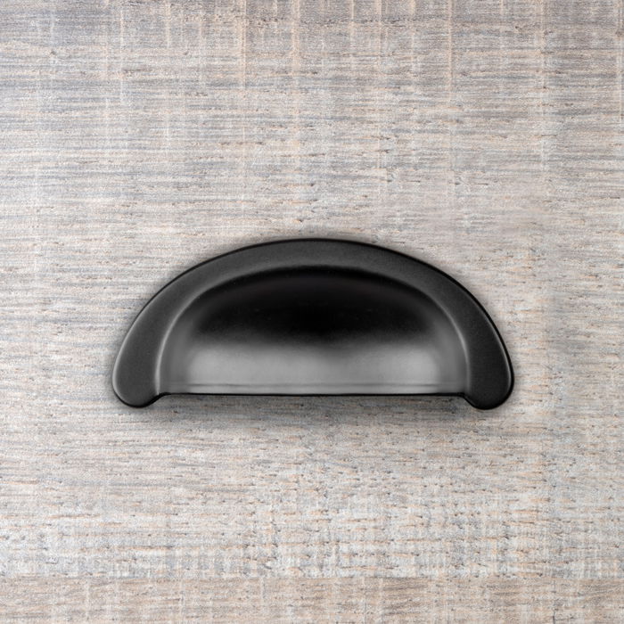 Emuca Lote de 20 tiradores para mueble Alberic, L77mm, intereje 64mm, Zamak, Negro