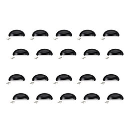 Emuca Lote de 20 tiradores para mueble Alberic, L77mm, intereje 64mm, Zamak, Negro
