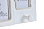 DKD Home Decor Perchero Pared Mediterraneo Azul Blanco Madera Cristal Casitas 5 x 28 x 47 cm